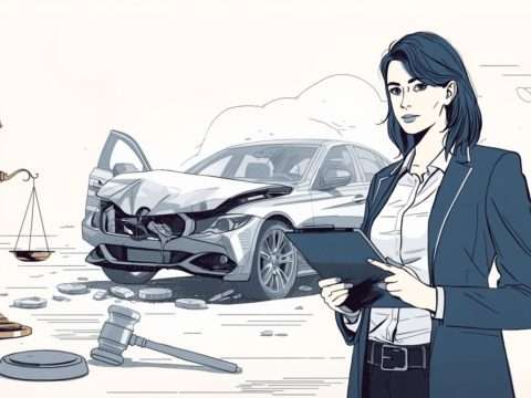 car crush image behind a lawyer